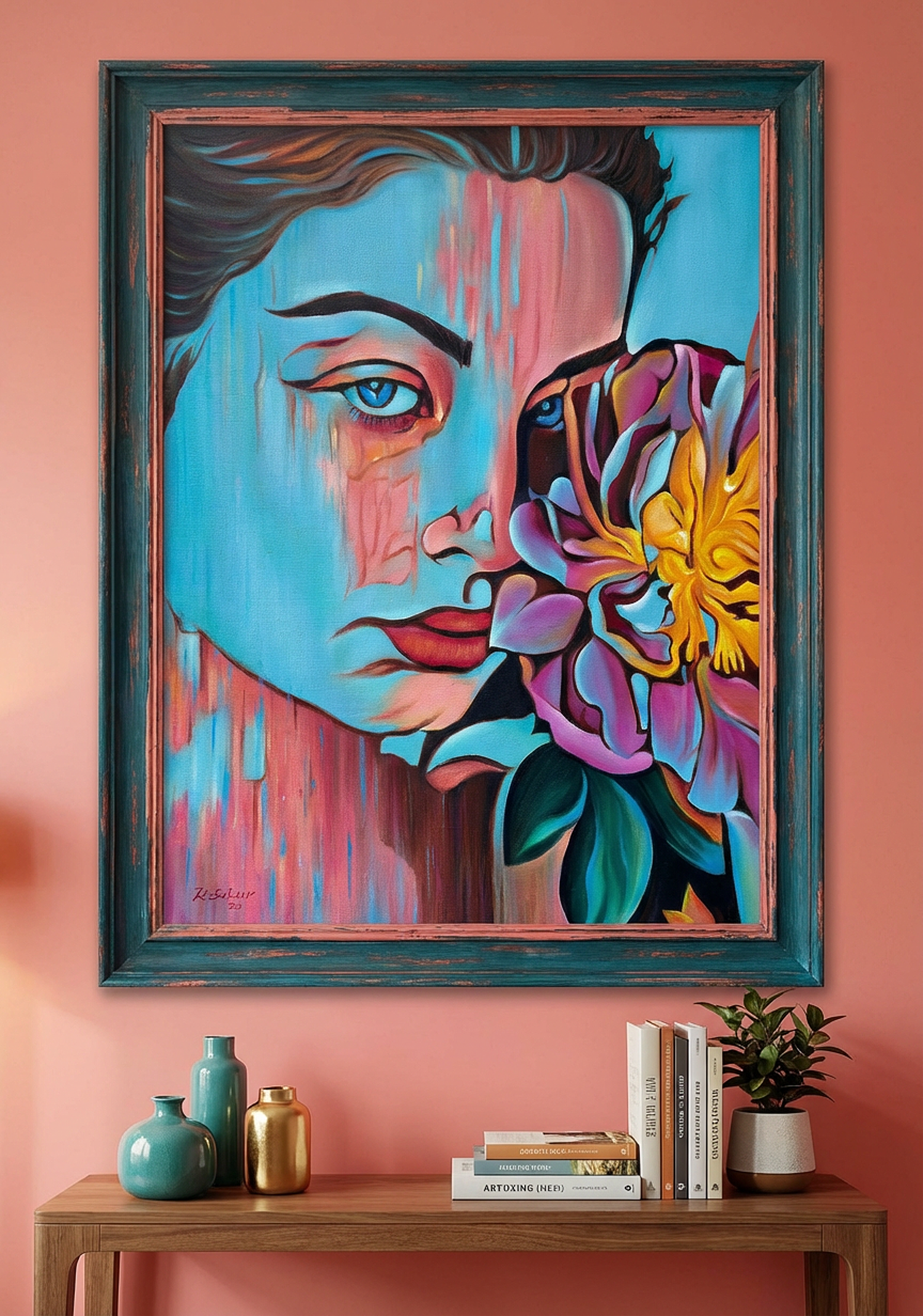 Emotive Beauty In Bloom – Original oil painting - Image 2