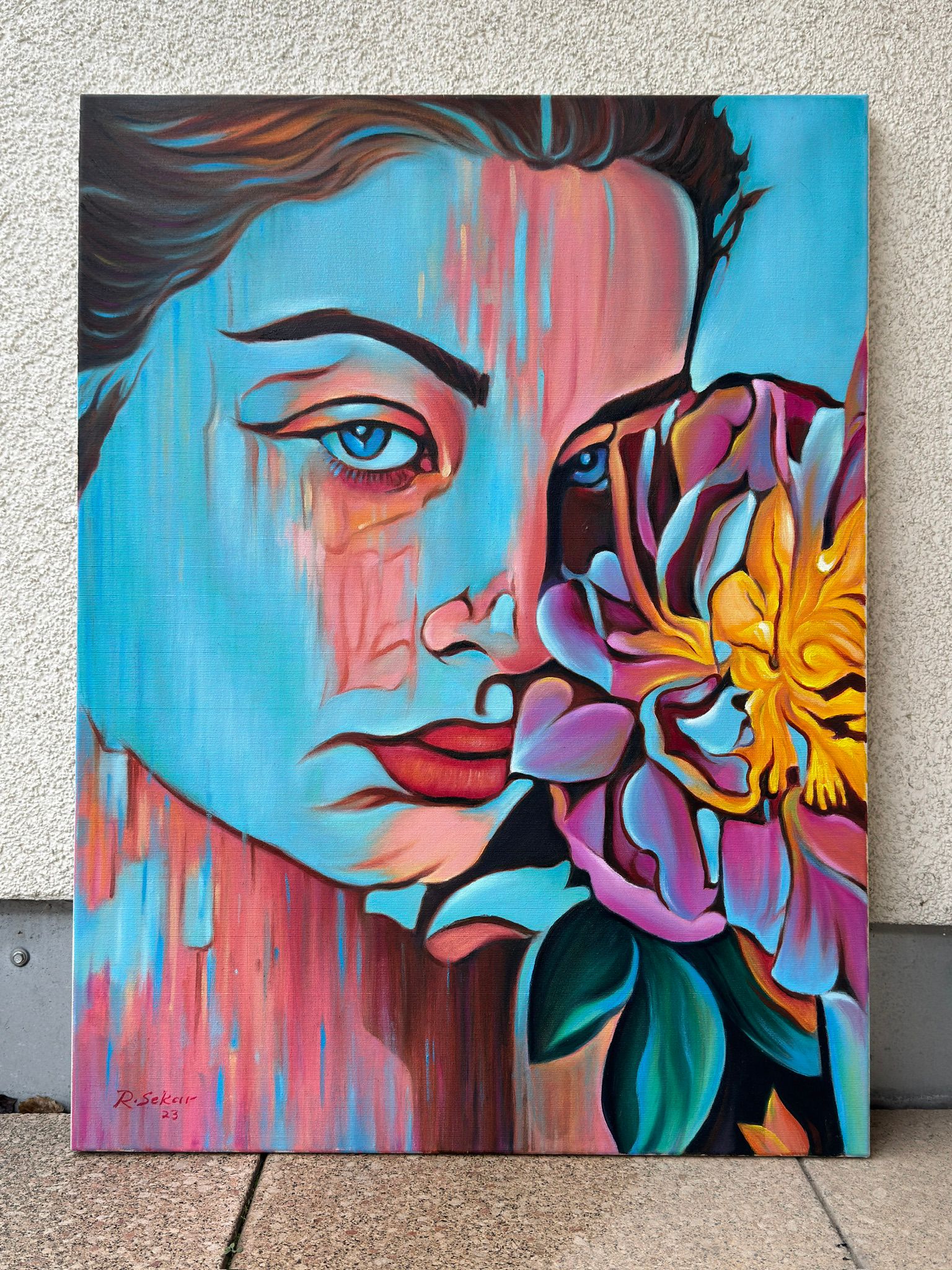 Emotive Beauty In Bloom – Original oil painting - Image 3