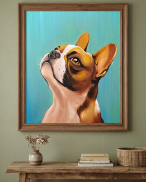 Alternative view of French Bulldog - Original Oil Painting
