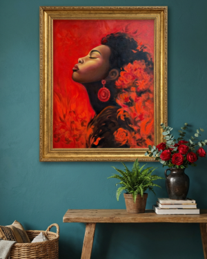 Alternative view of Embers of Serenity - African woman with Flowers