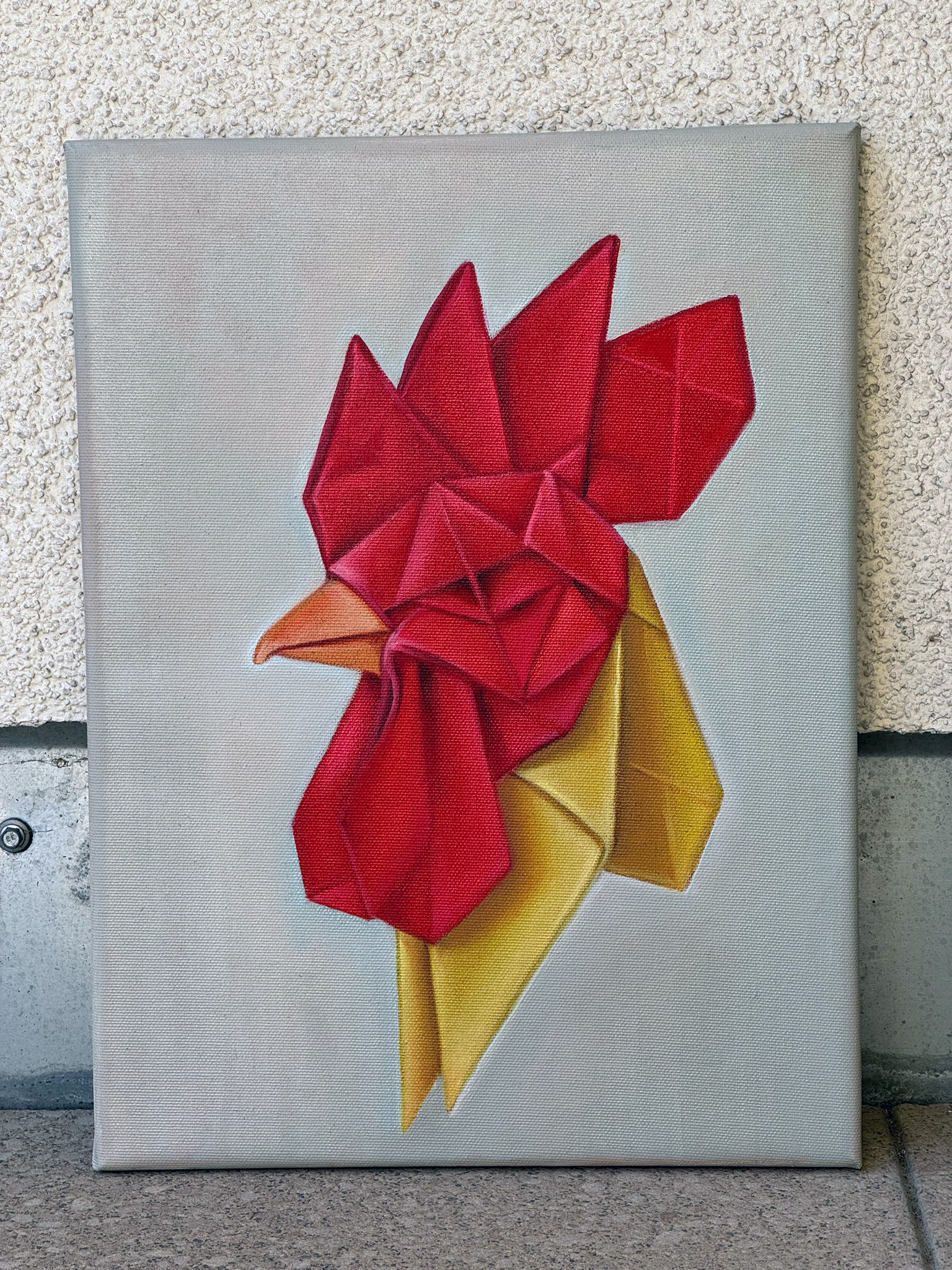 Origami Rooster Wall Art – Modern Geometric Chicken Decor - Image 3