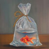 Realistic Goldfish In Plastic Bag Original oil painting