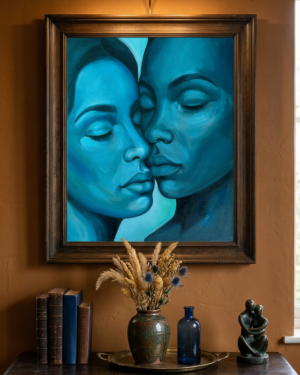 Alternative view of Blue Souls Embrace - Original oil painting