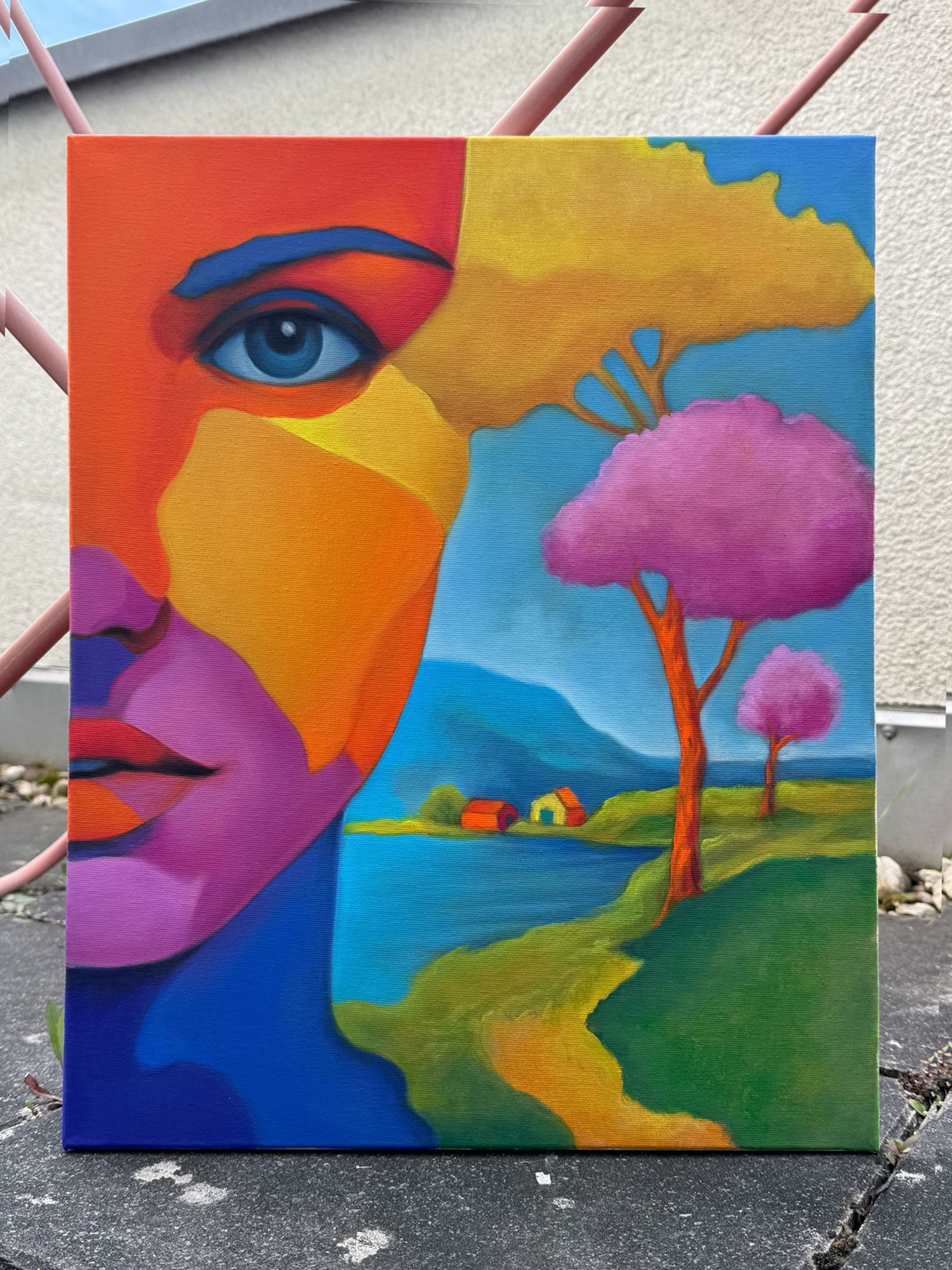 Dreamscape Within Her Gaze Original oil painting - Image 3