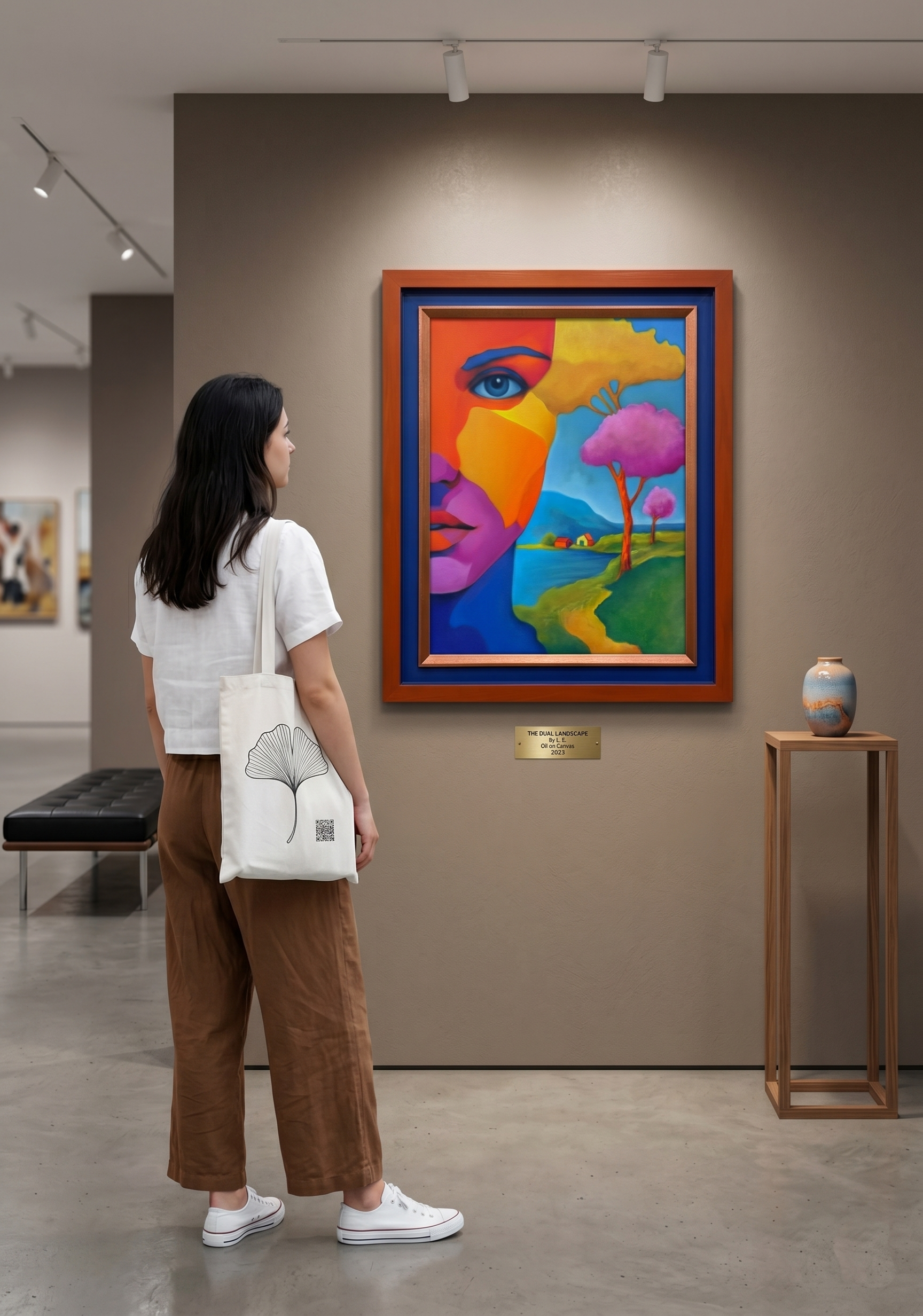 Dreamscape Within Her Gaze Original oil painting - Image 4
