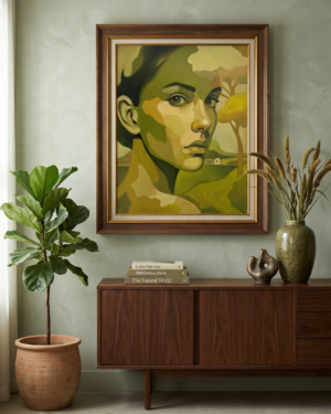 Alternative view of Emerald Gaze Through Nature Original oil painting