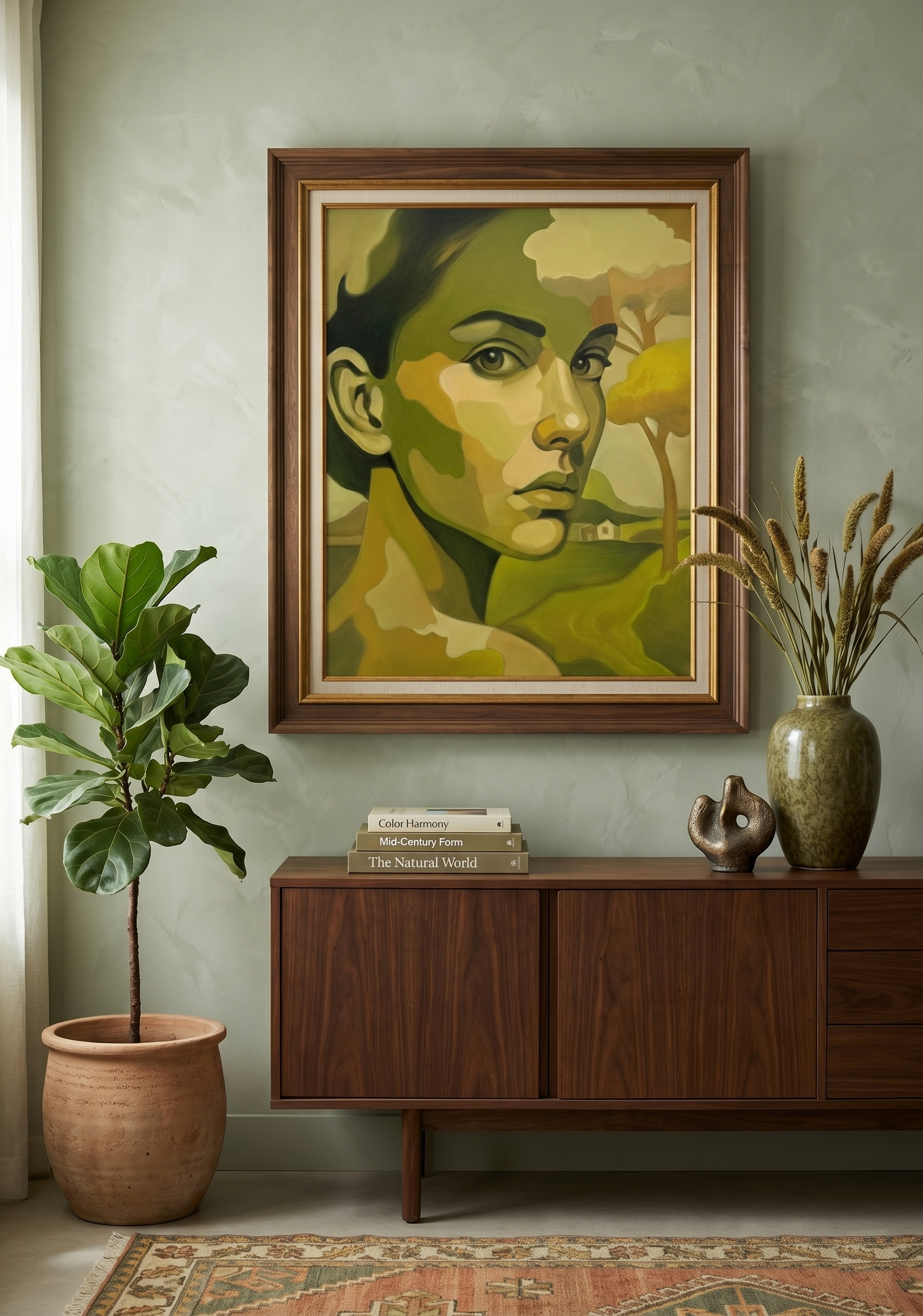 Emerald Gaze Through Nature Original oil painting - Image 2
