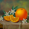 Golden Citrus Still Life Original oil painting