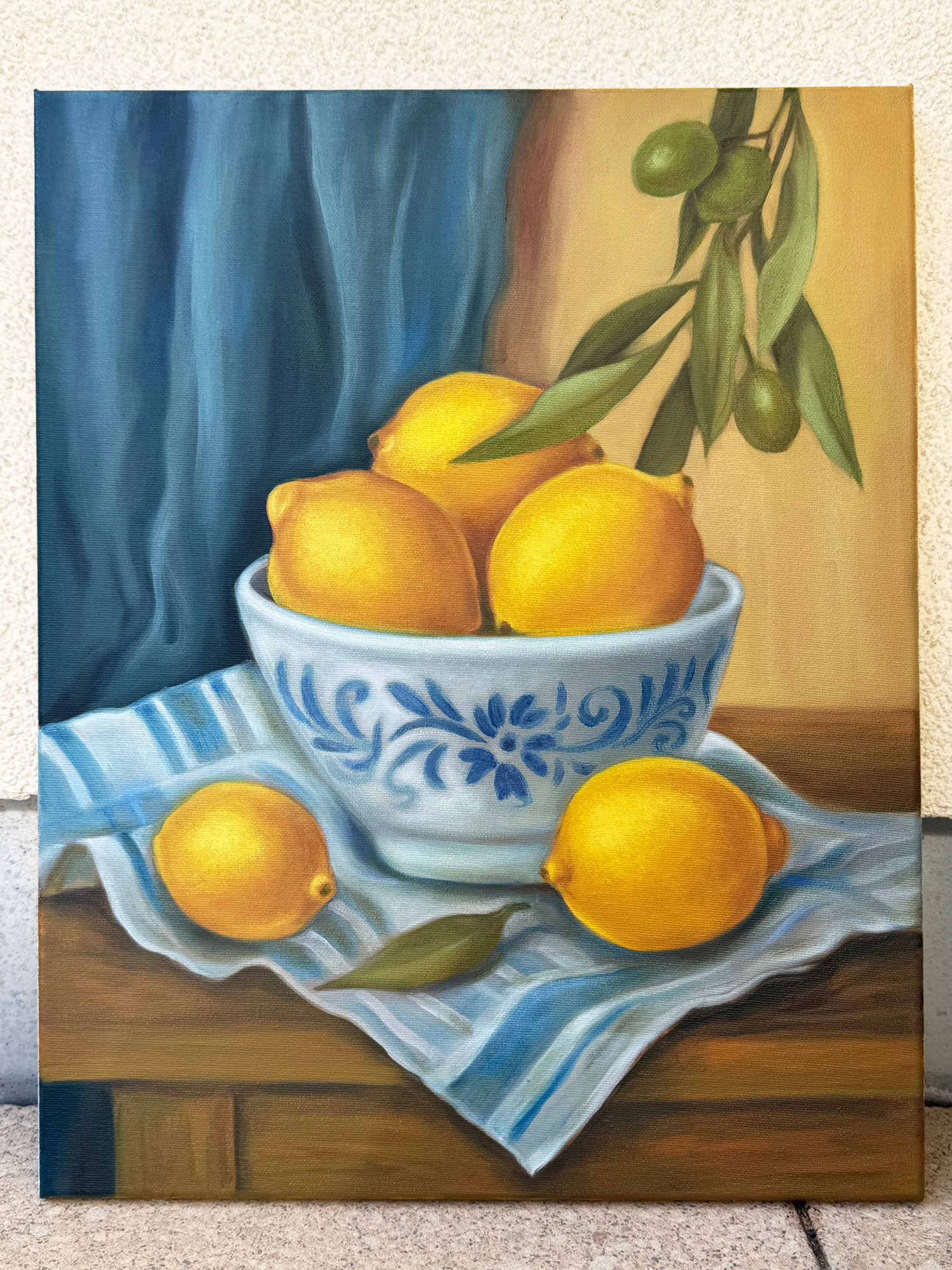 Golden Lemons Still Life - Original oil painting - Image 3