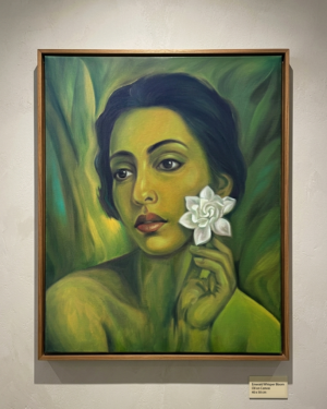 Alternative view of Emerald Whisper Bloom - Original oil painting
