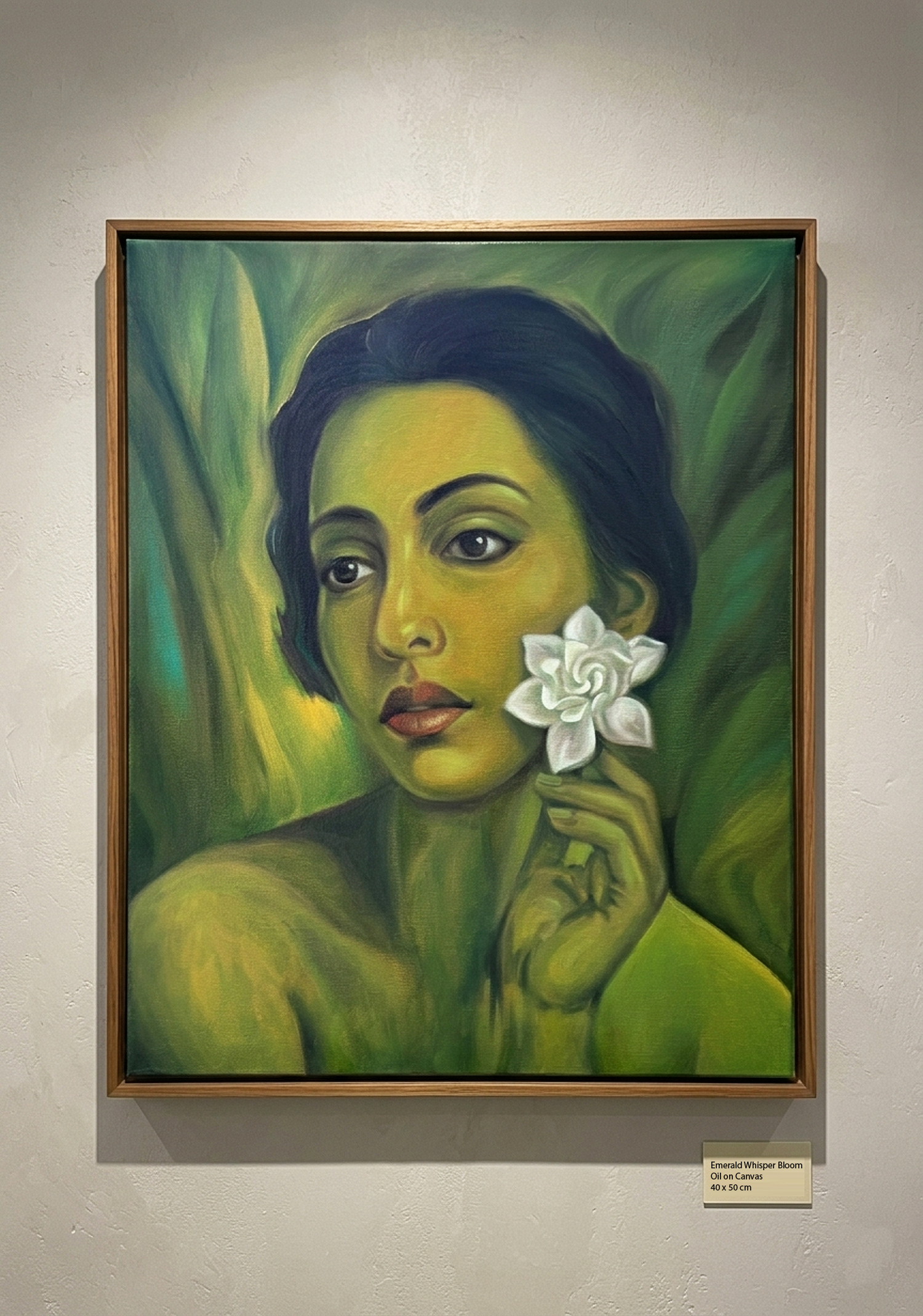 Emerald Whisper Bloom - Original oil painting - Image 2