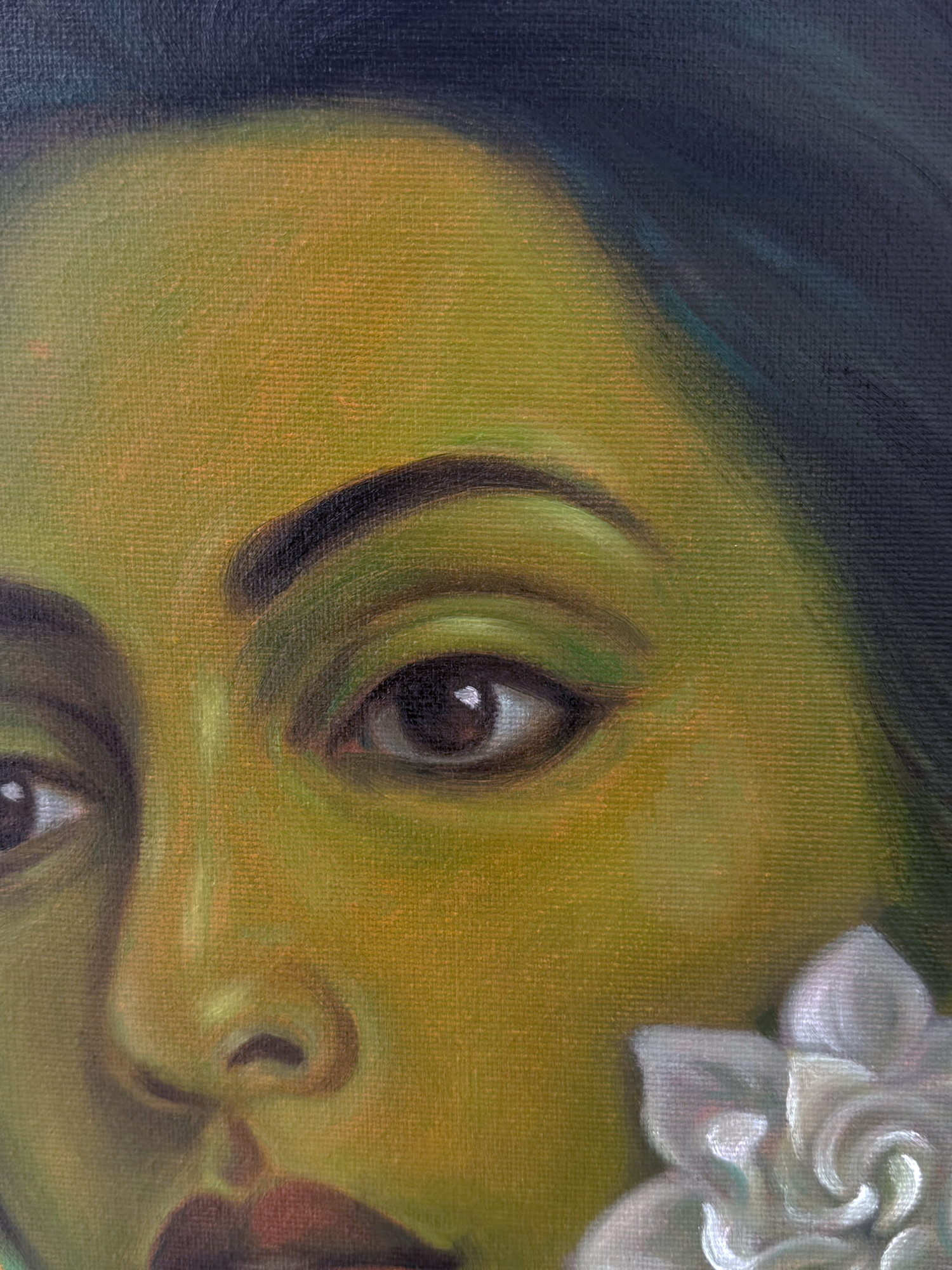 Emerald Whisper Bloom - Original oil painting - Image 5