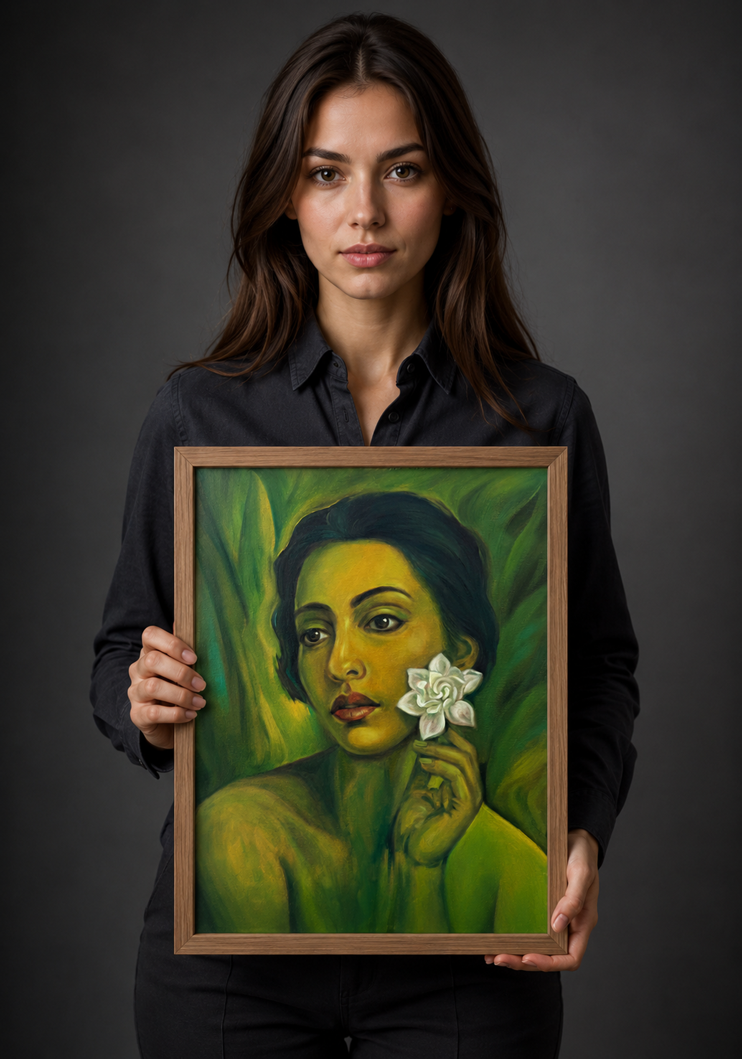 Emerald Whisper Bloom - Original oil painting - Image 7