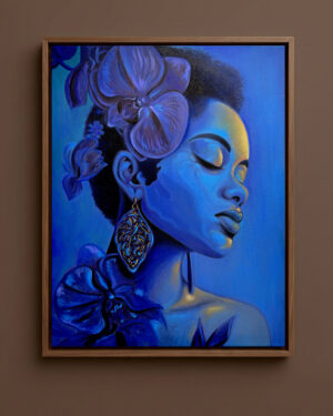 Alternative view of Midnight Orchid Reverie - Original oil painting