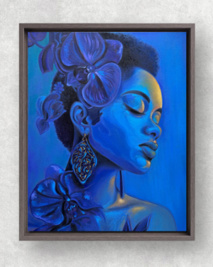 Alternative view of Midnight Orchid Reverie - Original oil painting
