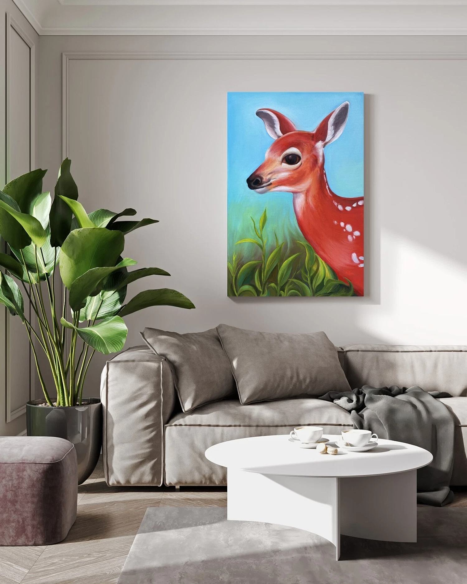 Whispering Fawn Dream - Original Oil Painting - Image 3