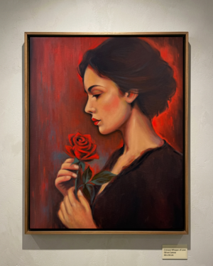 Alternative view of Crimson Whisper of Love – Original Oil Painting