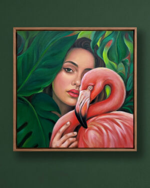 Alternative view of Dreamy Tropical Flamingo Portrait