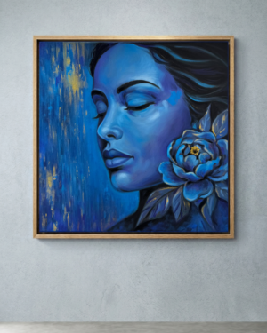 Alternative view of Midnight Bloom Serenity – Original Oil Painting