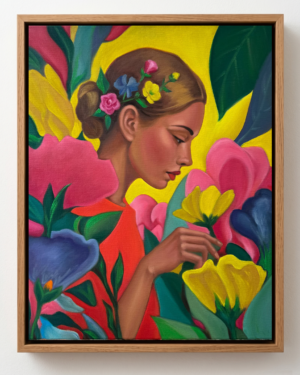 Alternative view of Whispers Among Blossoms – Original Oil Painting