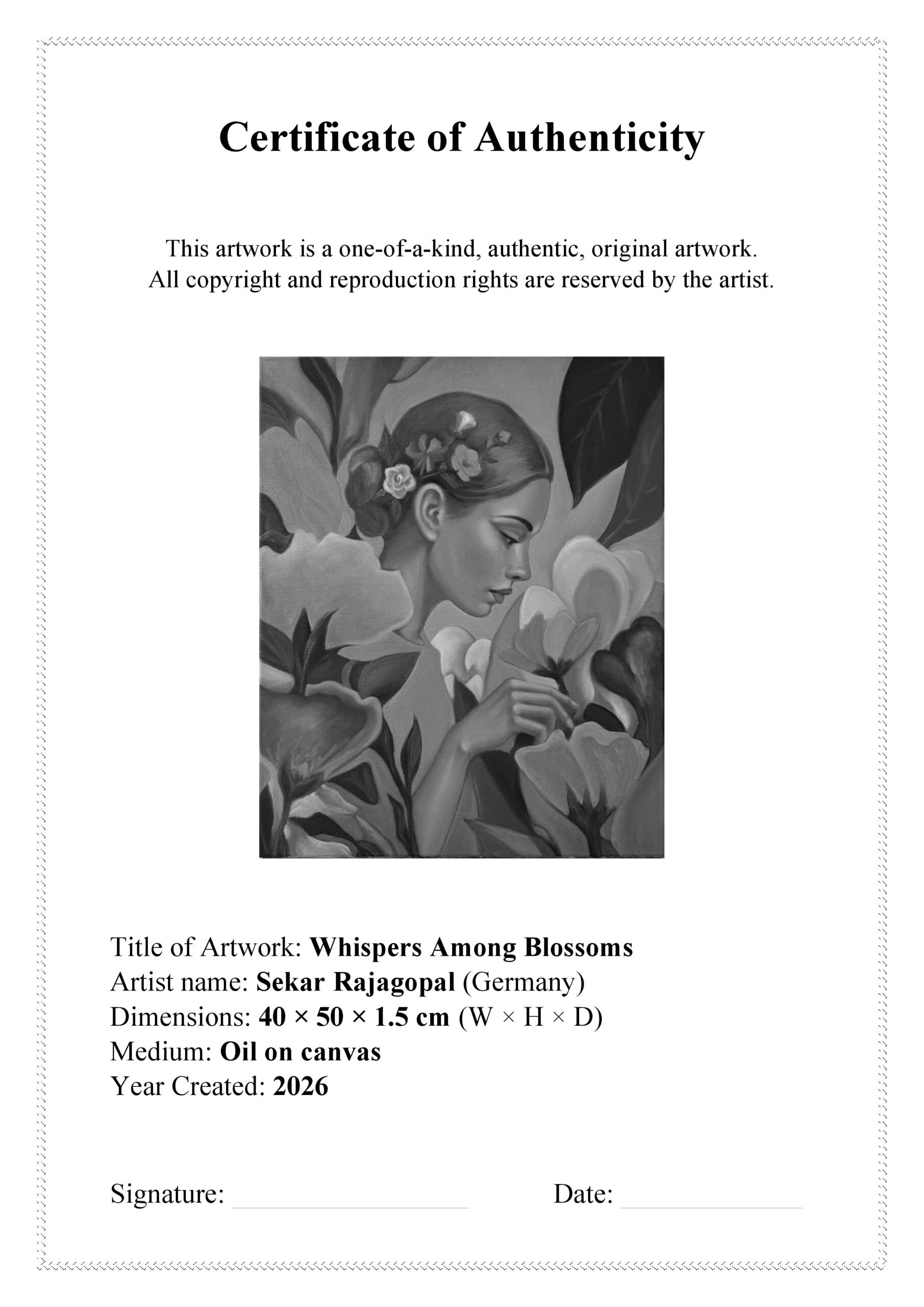 Whispers Among Blossoms – Original Oil Painting - Image 7